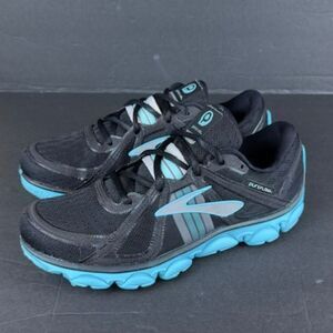 Women's Brooks Pure Flow 2 Black and Blue Running Shoes Size 8.5